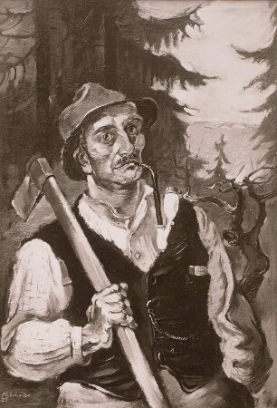 Holzfäller : Holzfäller, Gemälde, vor 1935