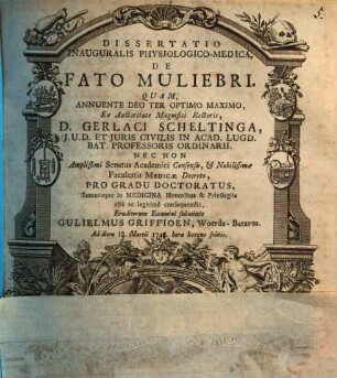 Diss. inaug. phys.-med. de fato muliebri