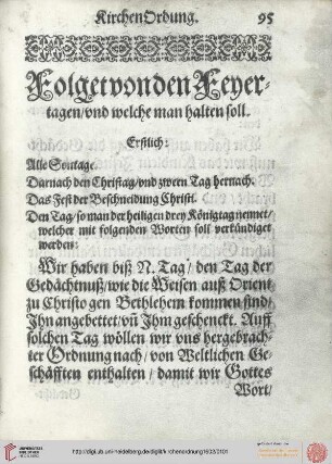 Von den Feyertagen und welche man halten soll