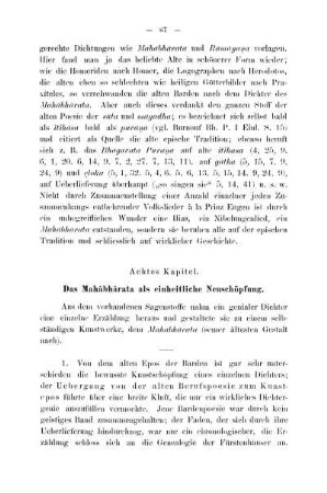 Achtes Kapitel. Das Mahâbhârata als einheitliche Neuschöpfung.