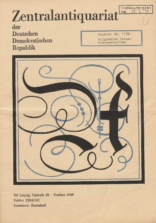 Nr. 1138: Allgemeine Naturwissenschaften