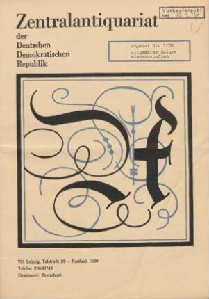 Nr. 1138: Allgemeine Naturwissenschaften