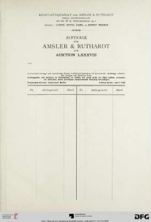 Aufträge für Amsler & Ruthardt