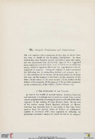 VI. General Conclusions and Observations