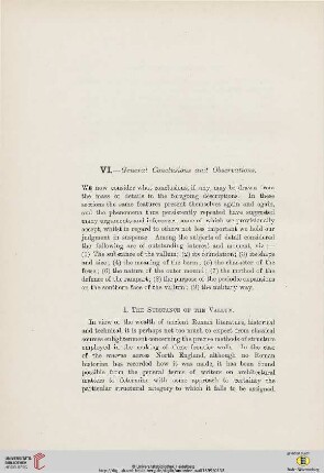 VI. General Conclusions and Observations