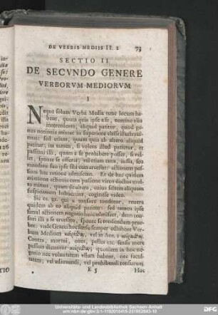 Sectio II De Secundo Genere Verborum Mediorum