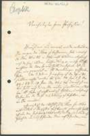Brief von Friedrich Heinrich Creplin an Unbekannt
