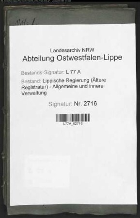 Anstellung der Rendanten der Militärkasse (Kriegssteuerkasse), Bd. 1