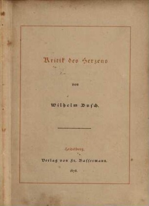 Kritik des Herzens