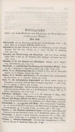 255-259 Bibliographie deutscher theologischer Bücher
