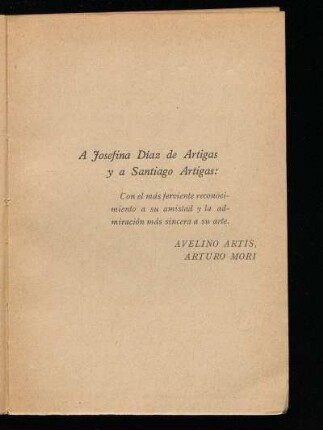 [Dedicatoria] A Josefina Díaz de Artigas y a Santiago Artigas