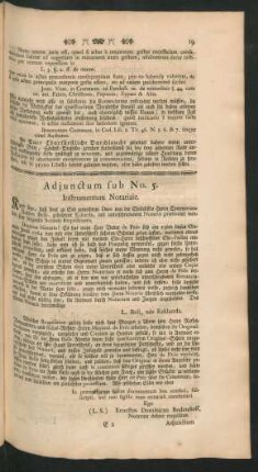 Adjunctum sub No. 5. Instrumentum Notariale
