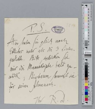 Brief an Alfred Mombert