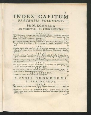 Index Capitum Praesentis Voluminis