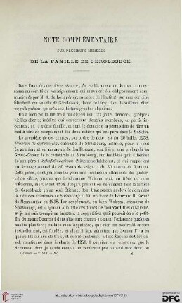 2.Ser. 8.1871: Note complémentaire sur plusieurs membres de la famille de Geroldseck