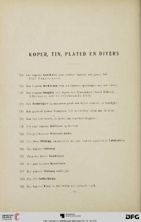 Koper, Tin, Plated en Divers (Nr. 715-744)