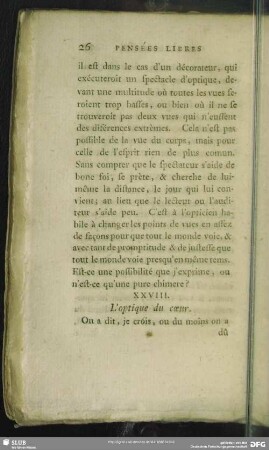 XXVIII. L' optique du coeur
