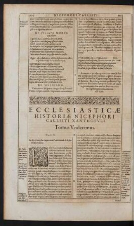 Ecclesiasticae Historiae ... Tomus Undecimus.