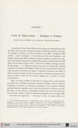 Chapitre V. L'école de Dijon (suite). Sculpture et Peinture