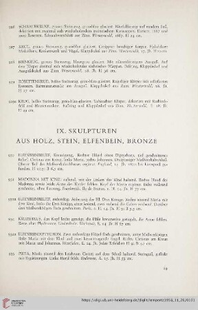 IX. Skulpturen aus Holz, Stein, Elfenbein, Bronze