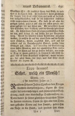 Ecce homo! Sehet, welch ein Mensch! Matth. 27.
