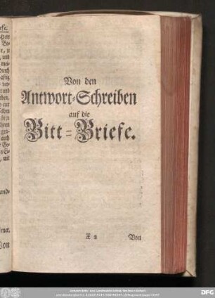 Von den Antwort-Schreiben auf die Bitt-Briefe.