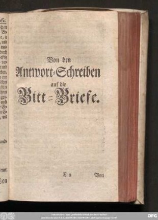 Von den Antwort-Schreiben auf die Bitt-Briefe.