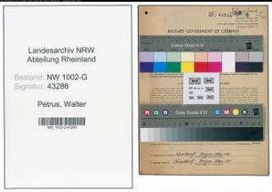 Entnazifizierung Walter Petrus, geb. 08.07.1907 (Werksleiter)