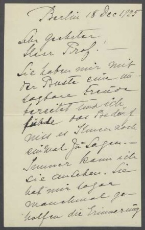 Brief von Gerda Busoni an Georg Kolbe