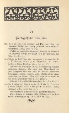 VI Portugiesische Litteratur