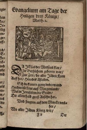 Evangelium am Tage der Heiligen drey Könige/ Matth. 2.