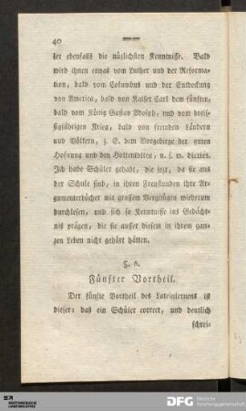 §.6. Fünfter Vortheil.