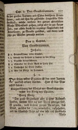 Das 2. Capitel. Von Grosbritannien.