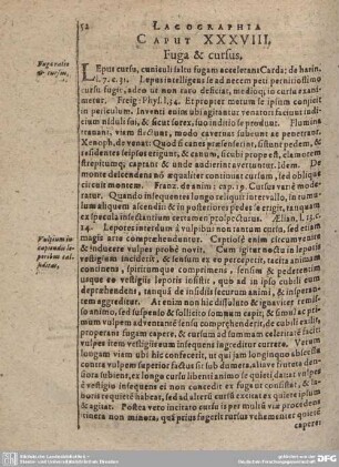 Caput XXXVIII. Fuga et cursus.