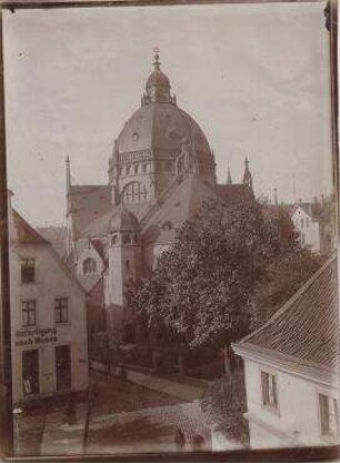 Blick von Nord auf die Synagoge. Dortmund, Am Hiltropwall