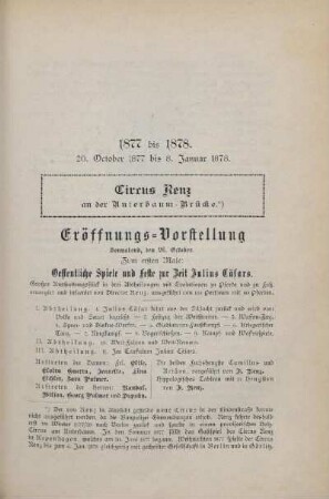 1877 bis 1878, 20. October 1877 bis 8. Januar 1878
