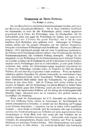 Entgegnung an Herrn Dobson