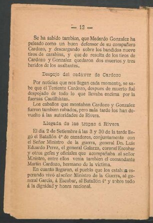 Llegada de las tropas á Rivera