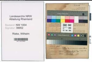 Entnazifizierung Wilhelm Rieke , geb. 01.07.1907 (Schiffer)