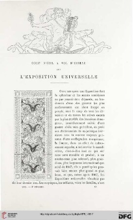 Coup d'oeil à vol d'oiseau: l'Exposition universelle