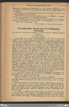 Ueberschauender Bericht über die Hildesheimer Ausstellung