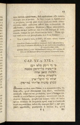 23-37, Cap. XV. 9. XVI.I. und Cap. XVII.2, 9-11.
