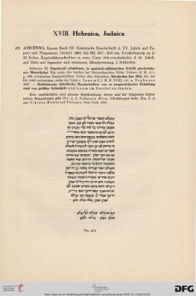 Hebraica, Judaica (Nr. 473-502)