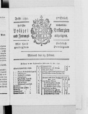 8tes Stück., Ausgabe vom 23. Februar 1791