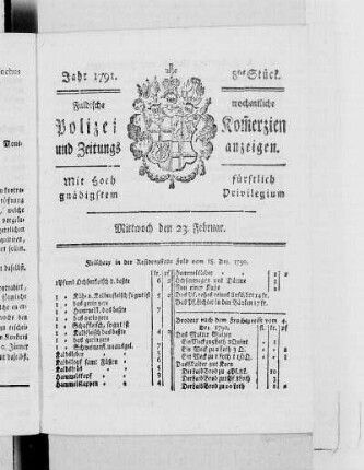 8tes Stück., Ausgabe vom 23. Februar 1791