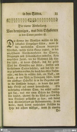 Die vierte Abtheilung. Von demjenigen, was dem Erhabenen in den Sitten zuwider ist