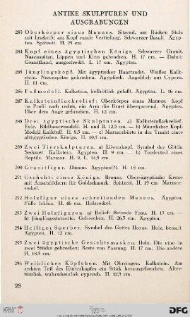 Antike Skulpturen und Ausgrabungen (Nr. 283-309)