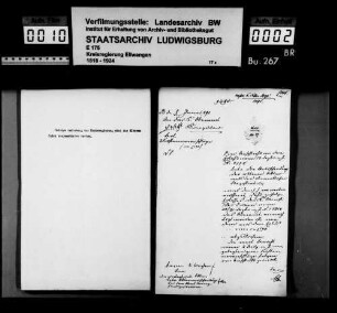 Kanzleimobiliar und Verbesserung der Einrichtung des Oberamts Künzelsau