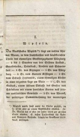 Beschreibung der Gesundbrunnen und Bäder Wipfeld, Kissingen, Bocklet und Brückenau im Untermainkreise des Königreichs Baiern