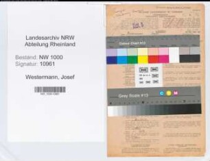 Entnazifizierung Josef Westermann, geb. 15.02.1895 (Versicherungsbeamter)
